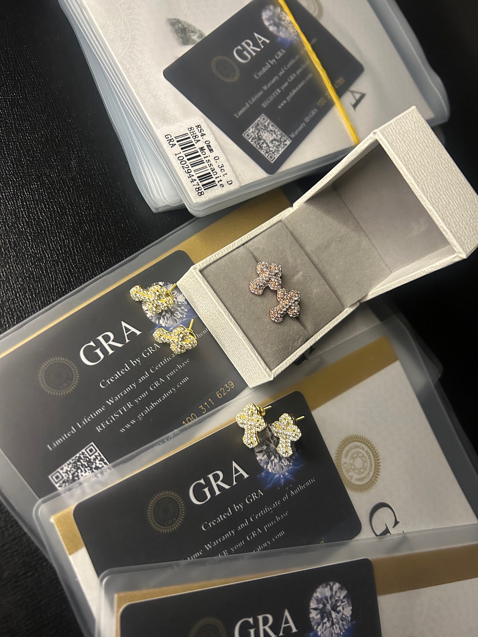 Iced Out Cross Earrings